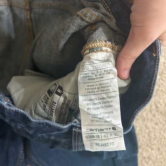 Carhartt Rugged Flex Relaxed Fit 5 Pocket Utility Jean Blue Cotton Mens Sz 42x30 - Picture 8 of 9